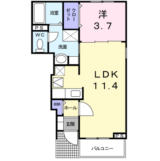 和歌山市北出島のアパートの間取り