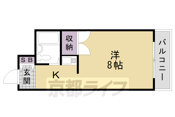 亀岡市千代川町小川のマンションの間取り