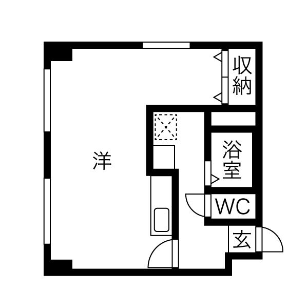 札幌市西区二十四軒四条のアパートの間取り