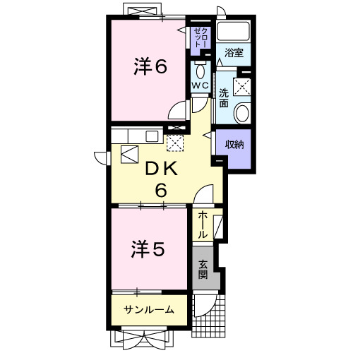 秋田県大仙市戸地谷字川前（アパート）の賃貸物件の間取り