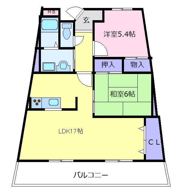 南海高野線 大阪狭山市駅 徒歩25分 6階建 築32年の間取り写真