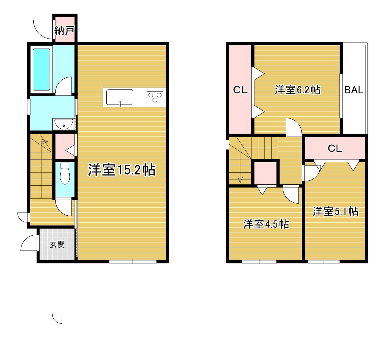 土手ノ内3丁目戸建の間取り写真