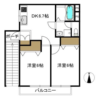 ＪＲ中央線 高円寺駅 徒歩12分 3階建 築36年の間取り写真