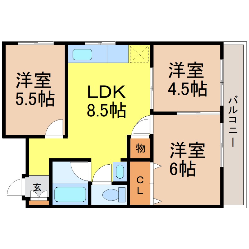 地下鉄東山線 今池駅 徒歩10分 7階建 築49年の間取り写真