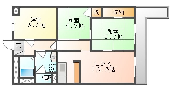 サンハイツ奥田の間取り写真