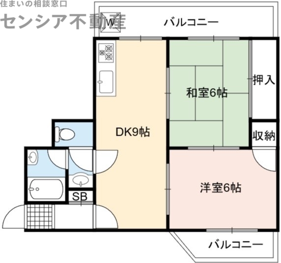 コーポ白樺古市の間取り写真