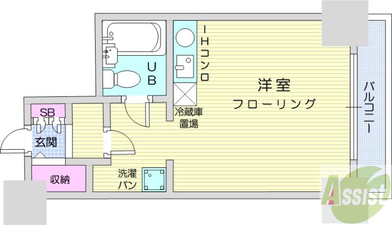 地下鉄東西線 西１１丁目駅 徒歩11分 15階建 築35年の間取り写真