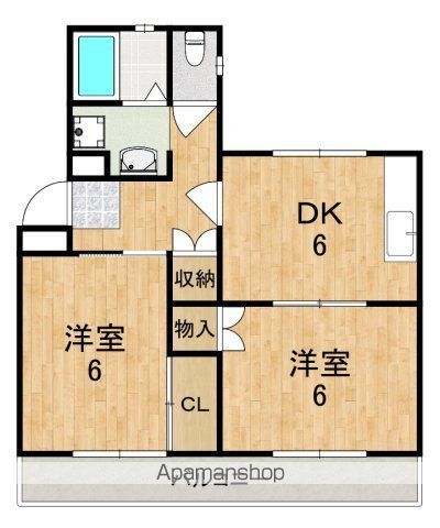 近鉄奈良線 菖蒲池駅 徒歩9分 4階建 築41年の間取り写真