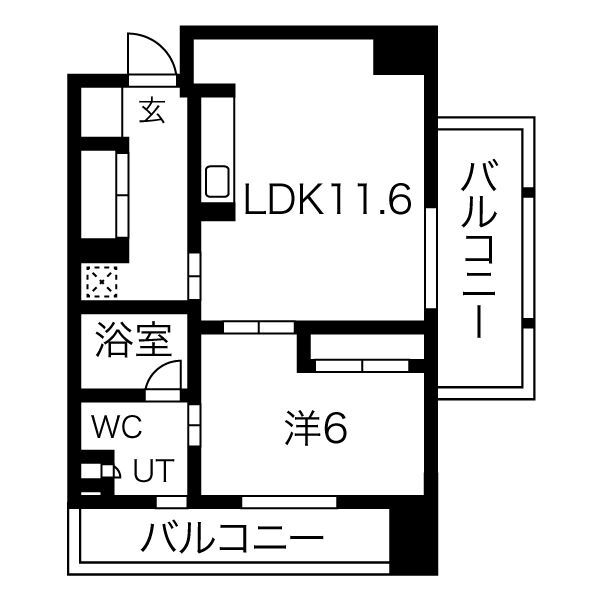 白川公園パークマンションの間取り写真