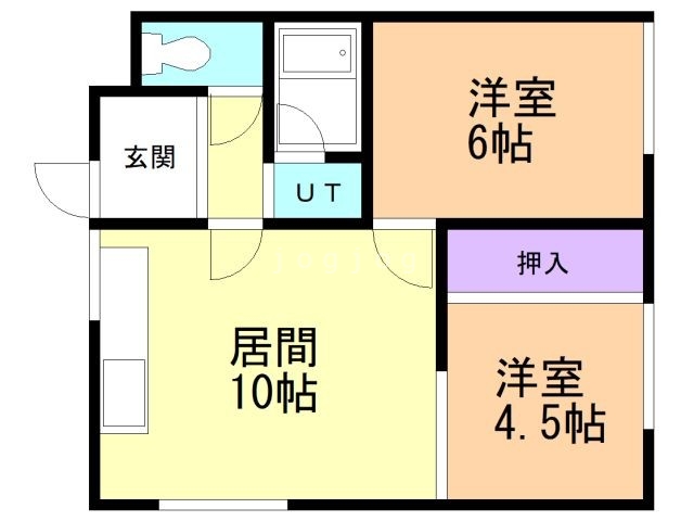 釧路市柳町のアパートの間取り