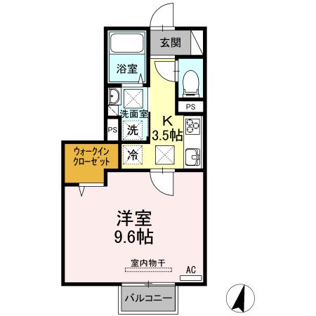 山陽小野田市大字小野田のアパートの間取り