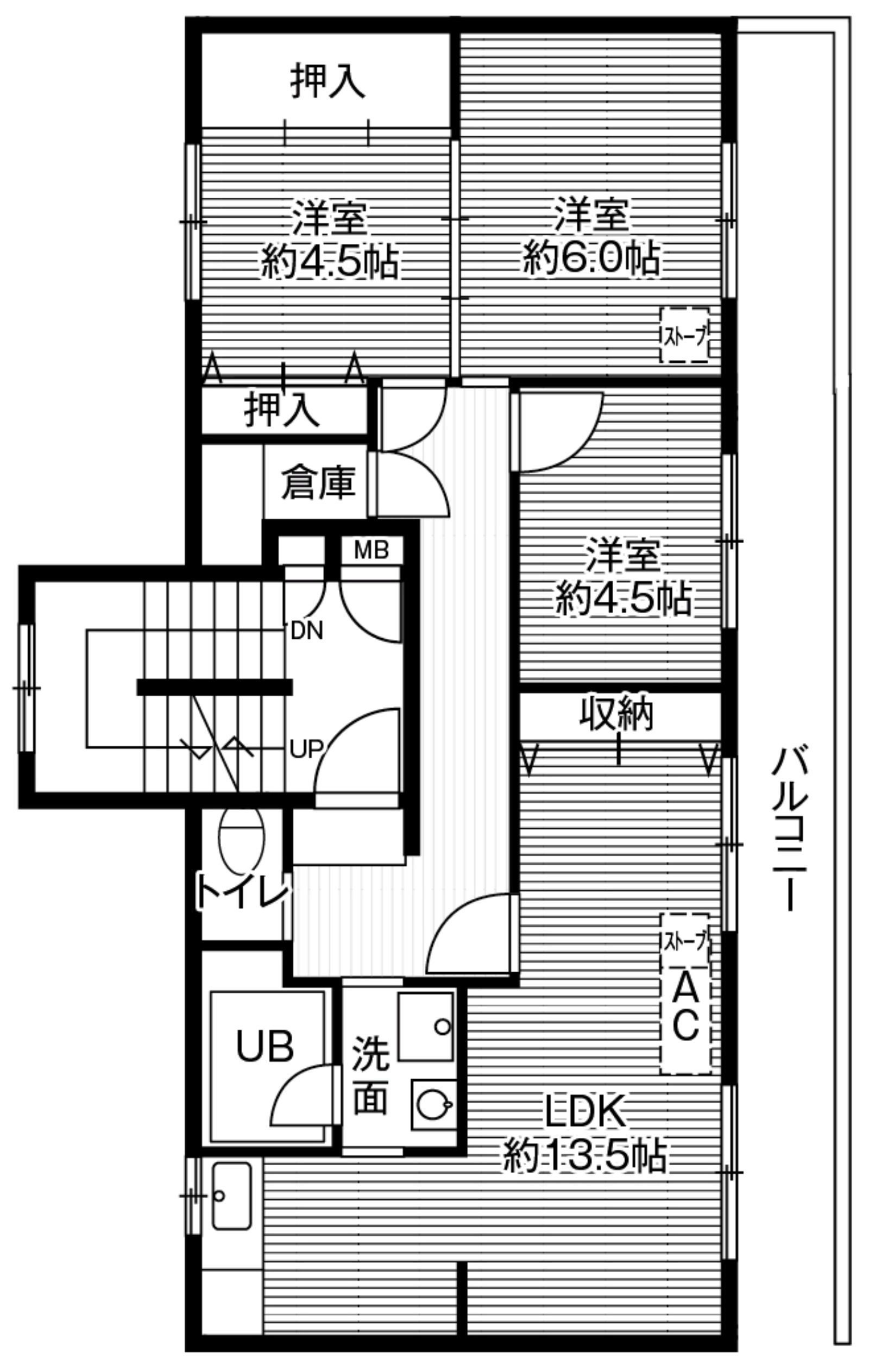 旭川市緑が丘四条のマンションの間取り