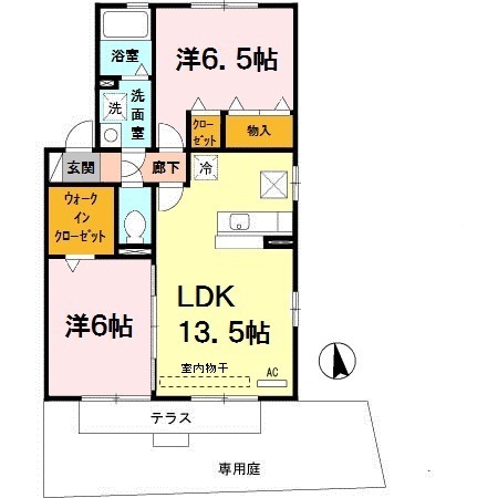 磯城郡田原本町大字八尾のアパートの間取り