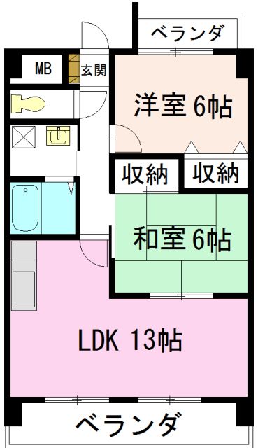 マ・メゾン小牧原　南館の間取り