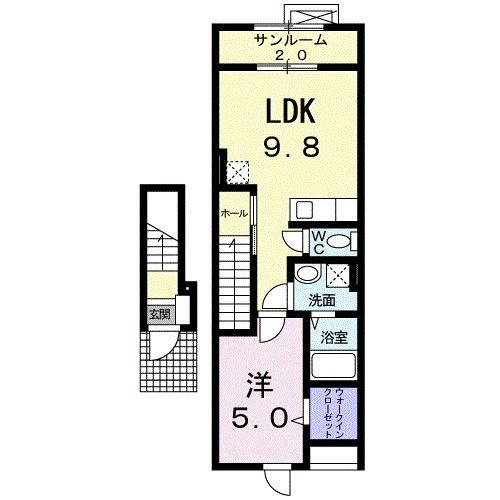 長岡市寿のアパートの間取り