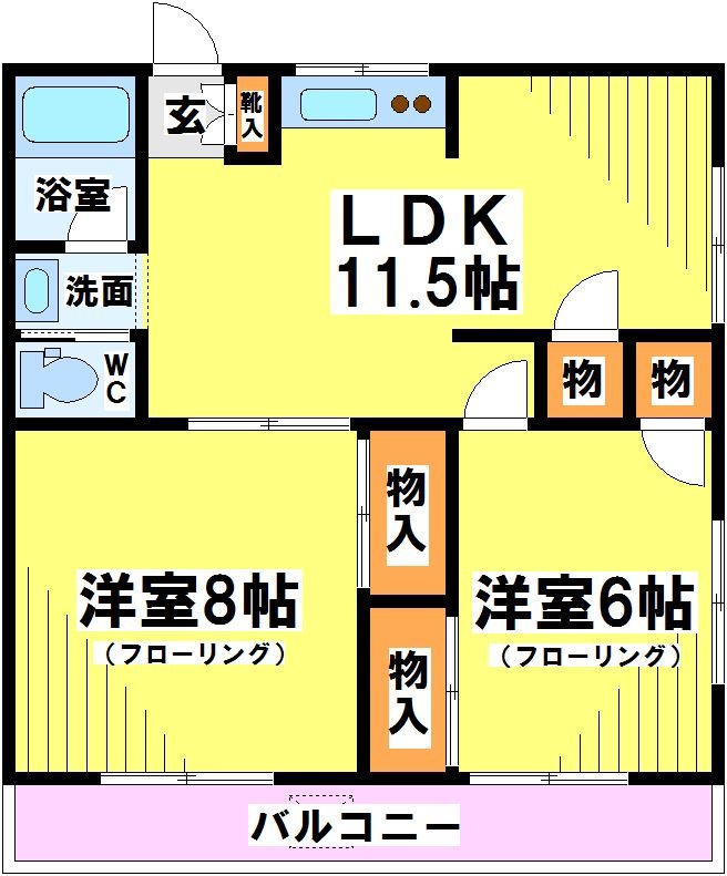 東京都調布市調布ケ丘４（マンション）の賃貸物件の間取り