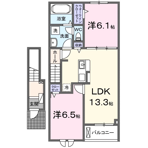 井原市木之子町のアパートの間取り