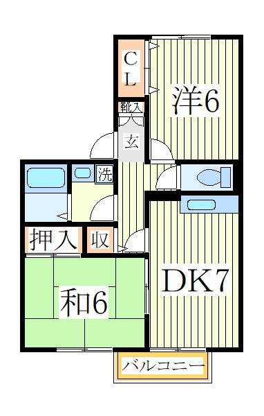 我孫子市南新木のアパートの間取り