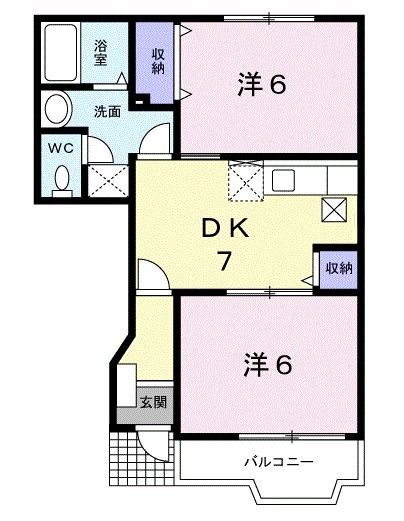 宇部市大字妻崎開作のアパートの間取り