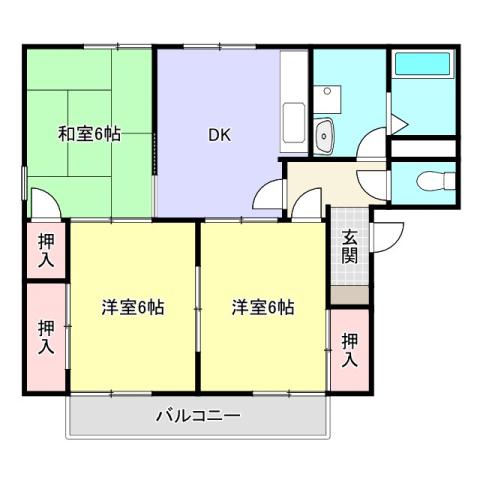 豊橋市牟呂外神町のアパートの間取り