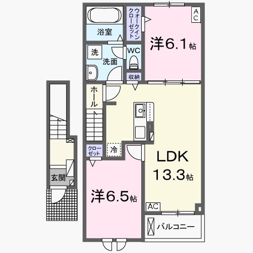 岐阜市柳津町北塚のアパートの間取り