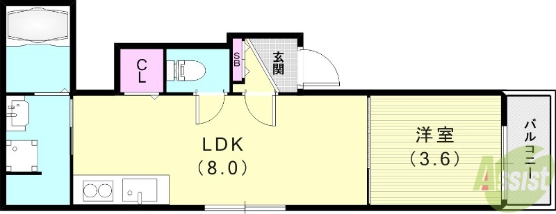 シェリル尼崎の間取り