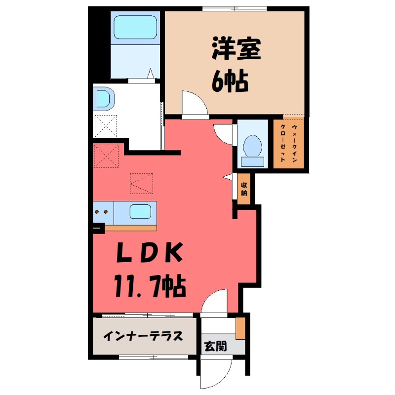 【下都賀郡壬生町大字安塚のアパートの間取り】