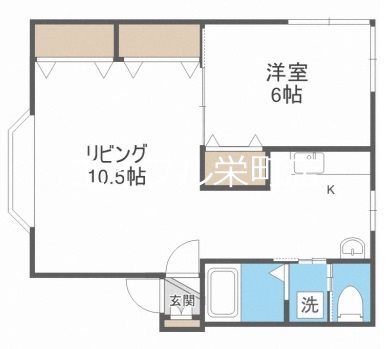 札幌市北区新川四条のアパートの間取り