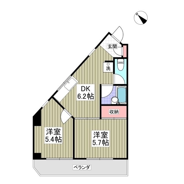 【横浜市神奈川区新子安のマンションの間取り】