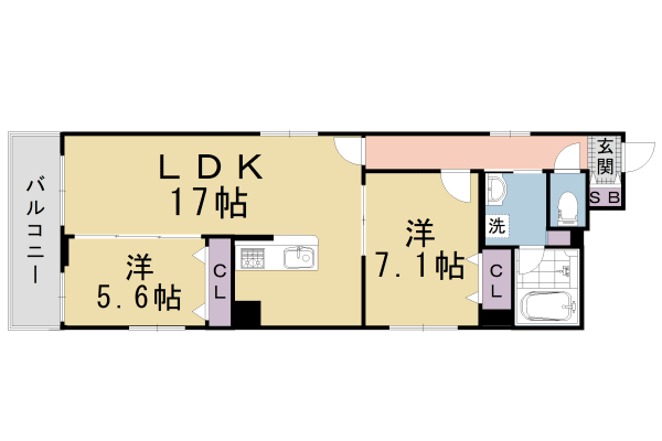 シャーメゾン洛央の間取り