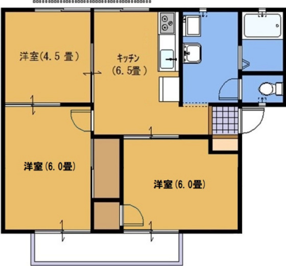 広島市南区翠のアパートの間取り