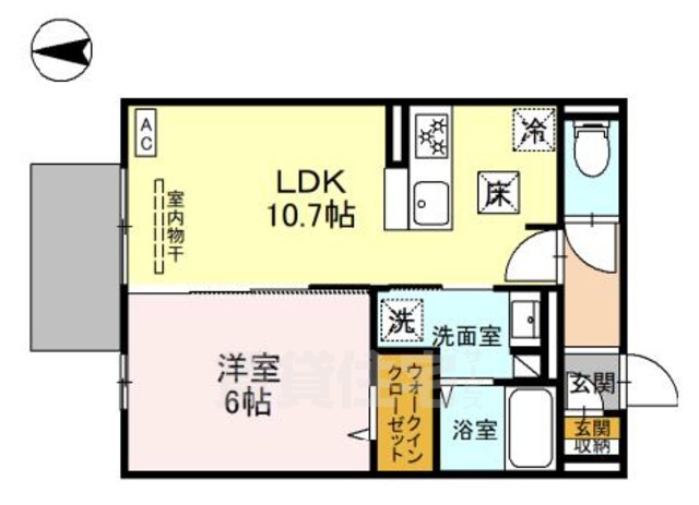 京都市右京区西京極殿田町のアパートの間取り