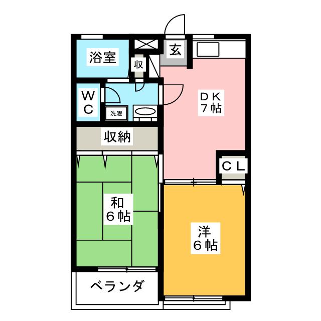 マスコットヒルズ五番館の間取り