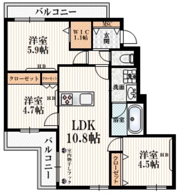 杉並区下高井戸のマンションの間取り