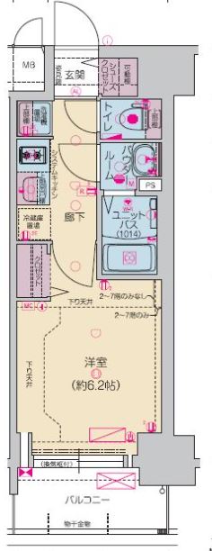 【プレサンス堺筋本町ディスティニーの間取り】