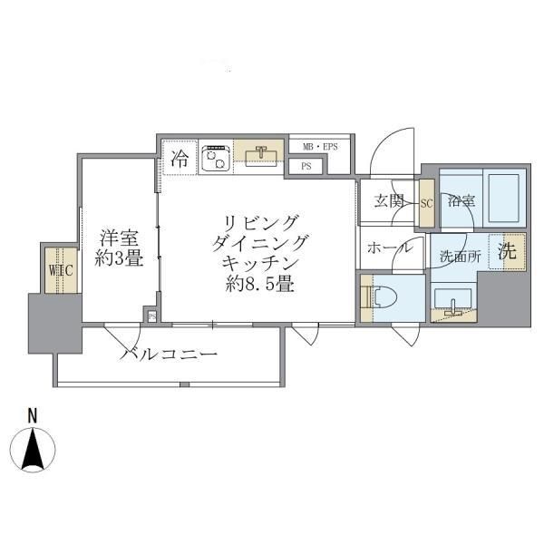 サンウッドフラッツ神田神保町の間取り