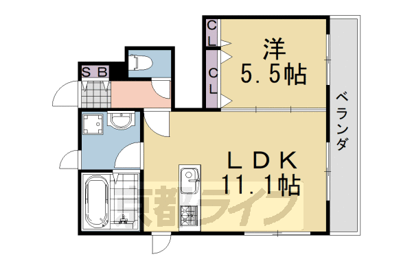 亀岡市篠町馬堀のアパートの間取り