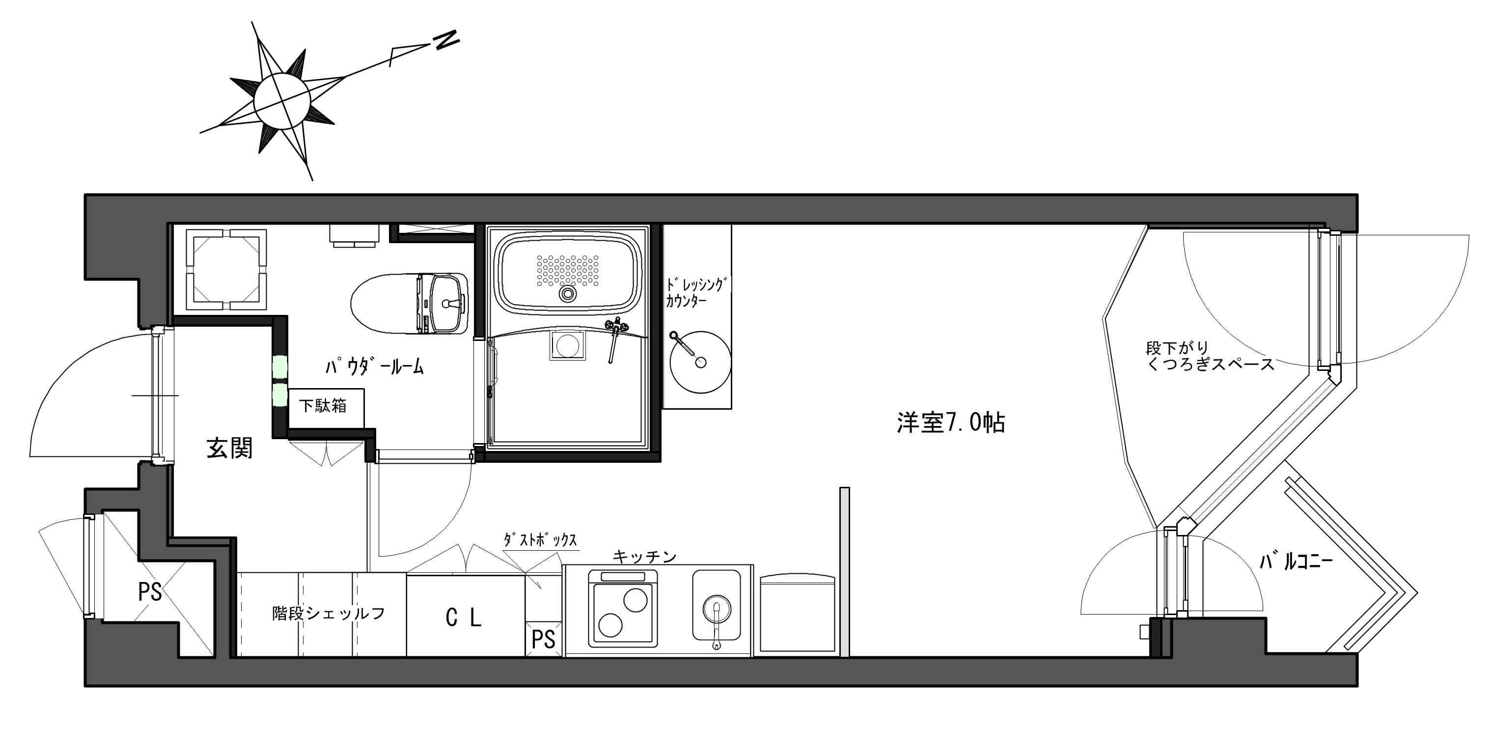 東山レディースの間取り