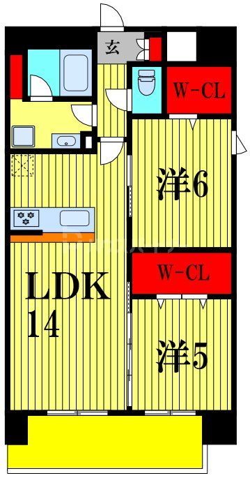 松戸市松戸のマンションの間取り