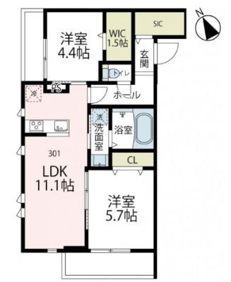 川崎市幸区古市場のマンションの間取り