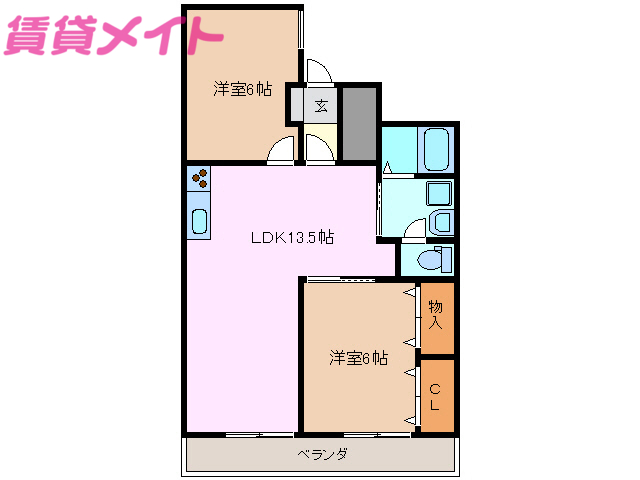 鈴鹿市池田町のマンションの間取り