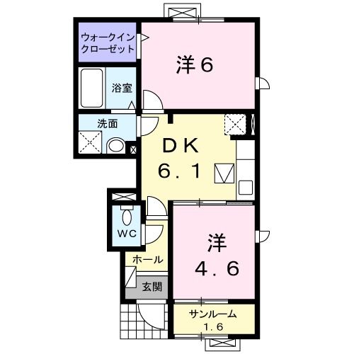 敦賀市木崎のアパートの間取り