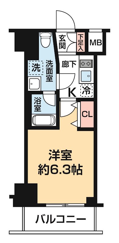 横浜市中区松影町のマンションの間取り