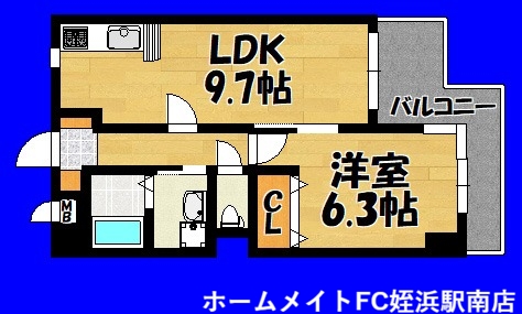 福岡市西区横浜のマンションの間取り