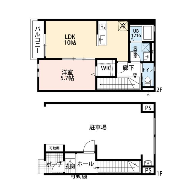 相模原市中央区淵野辺本町のアパートの間取り