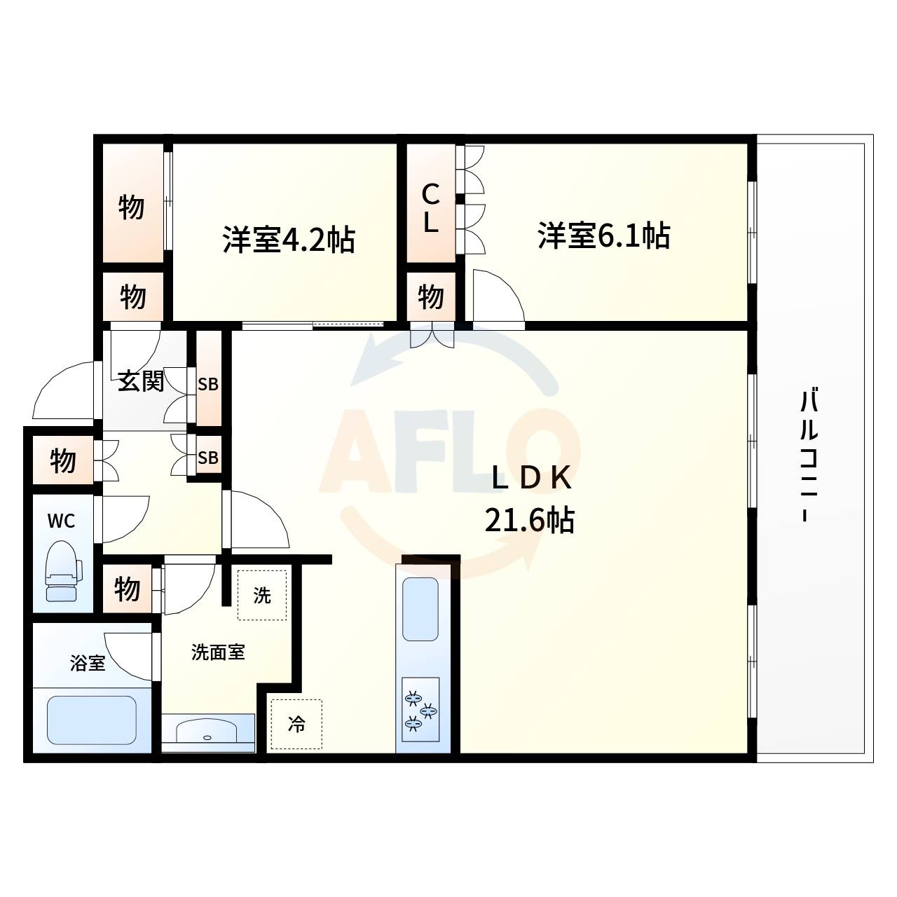 ジオタワー南堀江の間取り