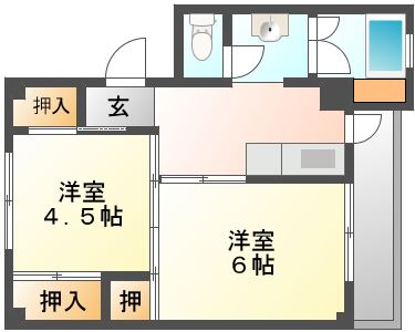 倉敷市林のマンションの間取り