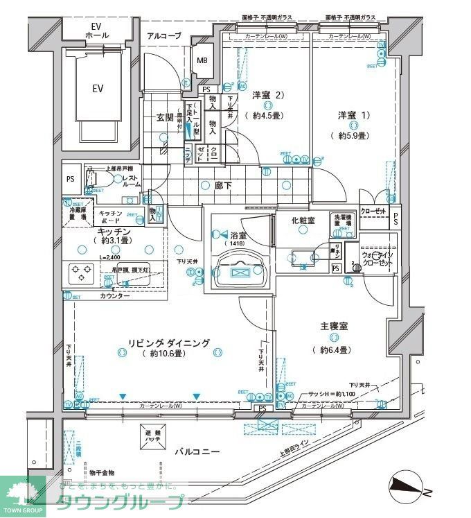 クレッセント中山の間取り