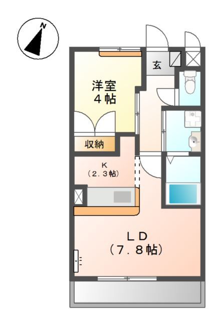 赤穂市中広のアパートの間取り