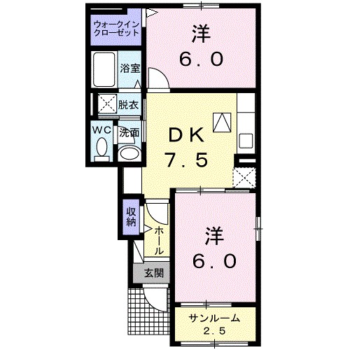 セジュール　菫の間取り